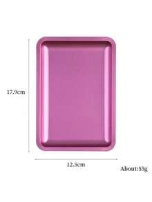 1pc Square Oval Nail Accessory Tool Storage Tray Stainless Steel Plate Nail Decoration Display Tray - Multicolor - View 8