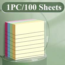 Bộ giấy ghi chú ngang màu hồng rực rỡ 100 tờ/1 cuốn, sổ tay cho học sinh và tổ chức văn phòng - Nhãn dán - Xem 7