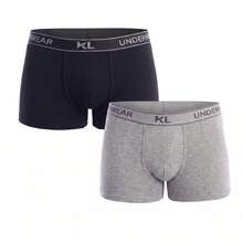 Kisses and Love Pack 2 Bóxers Hombre de Algodón Elástico KLB1 - Gris-negro - Ver 1