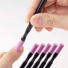 Double-Ended Quartz Nail Cuticle Pusher, Manicure Dead Skin Removal Tool - Black - View 1