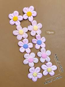 10pcs Colorful Sweet Style Flower Hair Clips For Daily Wear - Multicolor - View 7