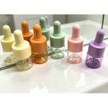 2‑Pack 5ml Random Multi‑Color Glass Dropper Bottles, Cosmetic Vials For Essential Oils, Serums & Facial Liquids, Travel Bottle Set - View 1