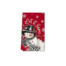 A Set Of 2 Pieces Christmas Themed Towels, Designed With Snowman And Christmas Tree Pattern Prints. Water Absorbing, Reusable, Suitable For Room Decoration, Kitchen And Bathroom Towels. Ideal Christmas Gift For Party Decoration And Home Decor. - Multicolor - View 12
