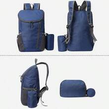 1pc Portable Multi-Functional Sports Backpack, Foldable Lightweight Waterproof Nylon Storage Bag For Men Outdoor Camping Hiking Travel - Royal Blue - View 4