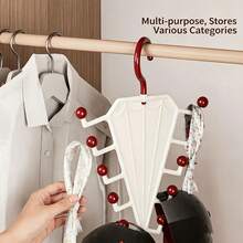 Umbrella-Shaped Multi-Hook Hanger, 360° Rotating Hooks With Multiple Hanging Positions, Non-Slip Beads, Stackable Space-Saving Plastic Material, Multi-Functional Storage For Wardrobe, Closet, Bedroom, Camisoles, Underwear, Bags, Hats, Scarves, Suitable For Home, Renters, Students, Girls, Storage Enthusiasts, Multi-Functional Hanger With Multiple Hooks, Wardrobe Storage Rack, Camisole Hanging Hook, Umbrella-Shaped Rotating Multi-Hook Storage Hanger, Space-Saving Wardrobe Camisole Scarf Bag Hanging Rack, Stackable Non-Slip Underwear Accessory Organizer, Creative Multi-Functional Hanging Hook Hanger For Home - Multicolor - View 4