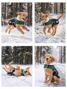 Halloween Thick Dog Coat, Soft Fleece Lining, With Replaceable Embroidered Hook And Loop, Adjustable Design, Easy And Convenient, Suitable For Medium And Large Dog Festival Gifts - Dark Green - View 9