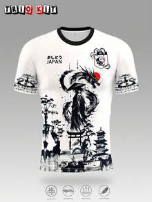 Japanese Men's Football Jersey & Samurai Sword Pattern Lightweight Soft & Match, Training, Casual Wear & Gift - White - View 2