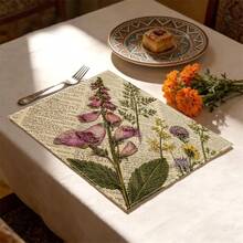 1pc/4pcs/6pcs/8pcs Vintage Newspaper Pattern Placemats, Suitable For Dining Table, Breakfast Mat, Coffee Bar, All-Season Decor, Washable Table Mat, Room Decor, Kitchen Dining Table Mat, Indoor/Outdoor Party Decor, Home Decor, Ideal Gift - Multicolor - View 5