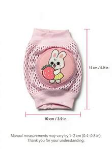 2pcs/Set One Size Baby Toddler Cartoon Elbow & Knee Pads 2-In-1 Protective Covers, Creative Cute Rabbit Print Series, Multi-Color Options, Dual-Use Knee Pads For Crawling, Playing, Walking Practice, Suitable For All Seasons - Pink - View 11