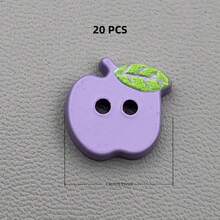 10/24/40/56 PCS 13mm Cute Apple-Shaped Resin Buttons, Plastic Sewing Buttons, Suitable For Knitting, DIY Clothing, Crafts, Art Supplies, Sewing Accessories - Apple - View 29