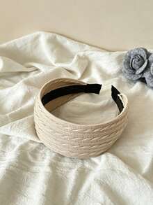 1pc Vintage Knitted Wide Headband, Elegant & Minimalist, Suitable For Commuting, Makeup, Daily Wear And Vacation - Multicolor - View 8