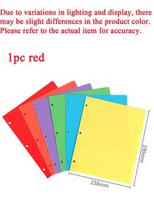 6/1pc Multi-Color Plastic Loose-Leaf Folder With 2 Pockets, Standard 3-Hole Punched File Organizer, Waterproof Document Protector Sleeve With Business Card Holder, Minimalist Business File Storage Bag For Business, University, Office Desk Organization - Multiple Styles - View 16