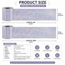 1 Roll Holographic Self-Adhesive Cold Laminating Film, Transparent Vinyl Protective Film, No Heat Needed, Clear Sticker Laminate For DIY Crafts, Photos & Labels - Fireworks Style - View 7