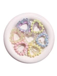 10 buah Akrilik 38x43mm Cincin Hati Besar Warna-warni Gaya Liontin Rantai Ponsel DIY Gantungan Kunci Aksesoris Perhiasan - Cincin hati besar berlapis glasir - View 5