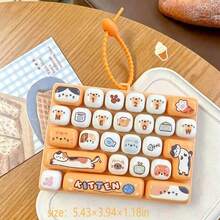 1 buah + Keyboard 26 Tombol + Liontin Kartun Hewan + Gantungan Kunci Kreatif + Hadiah Keyboard Penghilang Stres - MultiWarna - View 12