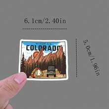 50PCS US Map Stickers, A Set Of Vibrant And Colorful Beautiful Stickers, Suitable For All Kinds Of Holidays, Party, Laptops, Tablet, Skateboards, Journals, Scrapbooks, Water Bottles - Map Of the United States - View 2