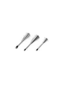 3PCS Stainless Steel Frosting Nozzles, Includes Three Different Sizes Of Long Nozzles, Suitable For Decorating Cakes And Pastries, Dedicated Piping Tip Set, Cake Frosting Piping Decoration Baking Tools, They Are Durable And Easy To Clean, Ideal Choice For Decorating Cream And Cupcakes - View 2