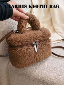Metal Zipper Accessory, Dual Zipper Opening, Suitable For Commuting, Shopping, Dating, Short Trips, Daily Matching, Multi-Use, Crossbody And Shoulder Bag, Atmosphere, Elegant Handbag - Coffee - View 6