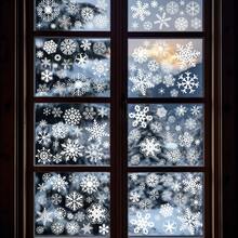5pcs/Set 20*30cm Glue-Free Reusable PVC Christmas Static Glass Stickers, Winter White Snowflake Patterns In Various Sizes, Easy To Apply And Remove Without Residue Window Decor, Suitable For Christmas, New Year, Winter Party, Home Living Room, Store Window, Classroom, Office And Glass Door/Window Decoration - Multicolor - View 1