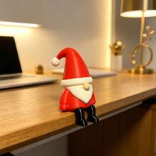 Patung Santa Claus Kerdil Duduk, Ornamen Figur Santa Claus Mini, Pose Duduk Santai, Ideal untuk Tepi Rak Buku, Meja Kantor, dan Dekorasi Komputer Desktop di Rumah - A - View 10