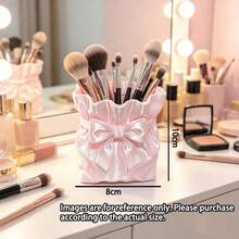Satin Fabric Bag-Style Bowknot Girl Storage Box Printed Silk Jewelry Box Vase Makeup Desktop Pen Holder Brush Holder - Multicolor - View 9