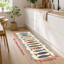 1/2pcs Fish Pattern, Vintage Diatomaceous Earth Mat, Super Absorbent, Non-Slip, Perfect For Bathroom, Kitchen And Dining Room, Quick Drying, Machine Washable, Perfect Gift For Home Decor And Bathroom Mat. - Multicolor - View 11