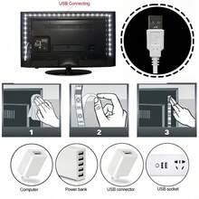1-5m Ultra Bright Warm White USB LED Light Strip - 5V Cuttable Adhesive Backing Light Bar, Suitable For TV Backlight, Modern Living Room And Bedroom Decoration, Crystal Clear Brightness And Stable Performance - Multicolor - View 8