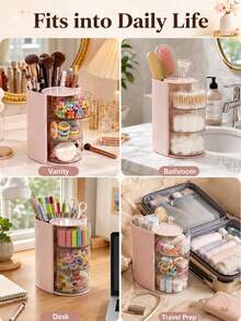 1pc Multifunctional Rotating Desktop Storage Box, Rotating Multi-Layer Transparent Hair Accessory Storage Box, Rotating Desktop Storage Box, Hair Clip Storage Box, Various Hair Accessory Storage Box, Best Birthday Gift. - Rotating Jewelry Box - View 7