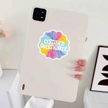 3Inches-1PC Certified Overthinker Sticker Funny Anxiety Adhd Overthinking Decal Neurodivergent Humor Gift For Kindle Planner E‑Reader Laptop Notebooks Cups Journals Lockers Students Teachers Office Workers Creatives - Multicolor - View 8
