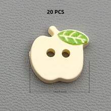 10/24/40/56 PCS 13mm Cute Apple-Shaped Resin Buttons, Plastic Sewing Buttons, Suitable For Knitting, DIY Clothing, Crafts, Art Supplies, Sewing Accessories - Apple - View 27