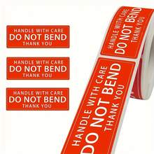 Stiker "Jangan Dilipat" Ukuran 1" x 1,8" (250 Label/Gulungan) - Tangani dengan Hati-hati | Terima Kasih Label Peringatan Pengiriman untuk Amplop, Amplop Gelembung, Kotak, dan Paket - Aegis Adhesives - View 2