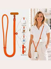 1pc Adjustable Crossbody Phone Lanyard With Detachable Neck Strap And Earbud Hanging Loop, An Anti-Loss Hands-Free Phone Strap Designed Compatible With Airpods, Keys, ID Cards, And Daily Outings - View 8