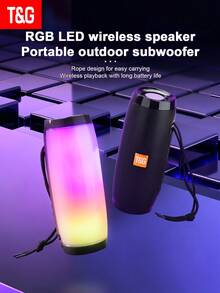 T&G157 Wireless Speaker LED Melody Color Light Outdoor Waterproof Subwoofer Portable Card Slot Audio - View 1