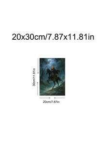 1pc Dark Academia Sleepy Hollow Headless Horseman Poster, Vintage Pumpkin Print, Gothic Halloween Decor, Bedroom Decor, Living Room Decor, Dorm Decor, Wall Art, Wall Decor, Home Decor, Room Decor, Canvas Wall Art, Poster, Framed Wall Art, Optional Frame - Horseman - View 28