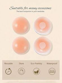 10/6/2pcs/Pack Silicone Invisible Nipple Covers, Waterproof Ultra-Thin Anti-Chafing - Multicolor - View 5