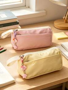 New INS Style Pencil Case, Large Capacity Cute Plush Stationery Bag, High-End Elegant Appearance, Minimalist Versatile. Minimalist Fresh Style, Student's Choice, Essential Item For Going Out. - Multicolor - View 8