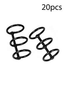 20pcs Silver Metal 3-Ring Binder Clips, 0.8 Inch Inner Diameter - Perfect For Notebooks, Photo Albums And DIY Travel Journals, Back To School Essential - Silver - View 9
