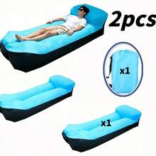 2pcs Inflatable Lounge Chair Air Sofa Bed, Includes 1 Sofa + 1 Storage Bag, Inflatable Sofa Suitable For Camping, Home Movie Watching, Perfect For Beach Chair, Leak-Proof, Suitable For Indoor And Outdoor, Beach, Hiking - A - View 9