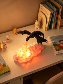 1pc 3D Printed Fire Breathing Dragon Night Light, USB Rechargeable LED Atmosphere Table Lamp, Fantasy Decor Light For Bedroom Desktop, Creative Holiday Birthday Gift - Multicolor - View 1