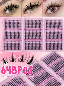 Buku Bulu Mata 648 Pcs, Bulu Mata Cluster DIY Premium Kapasitas Besar, Efek Mink 3D, Lembut & Mengembang, Ekstensi Bulu Mata DIY Baru Berkualitas Tinggi dan Terjangkau, Riasan Bulu Mata DIY di Rumah - MultiWarna - View 14