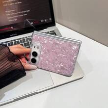 1 قطعة بطانية هاتف قابل للطي بتصميم مرآة ونقشة صدفة بلون موحد، كفر حماية نحيف وخفيف الوزن للهاتف الذكي، جراب هاتف عصري، هدية للعودة إلى المدرسة وحفل الافتتاح وعيد الميلاد وهدية للأزواج، متوافق مع Apple 18 Fold و iPhoneDuo - متعدد الألوان - مشاهدة 12