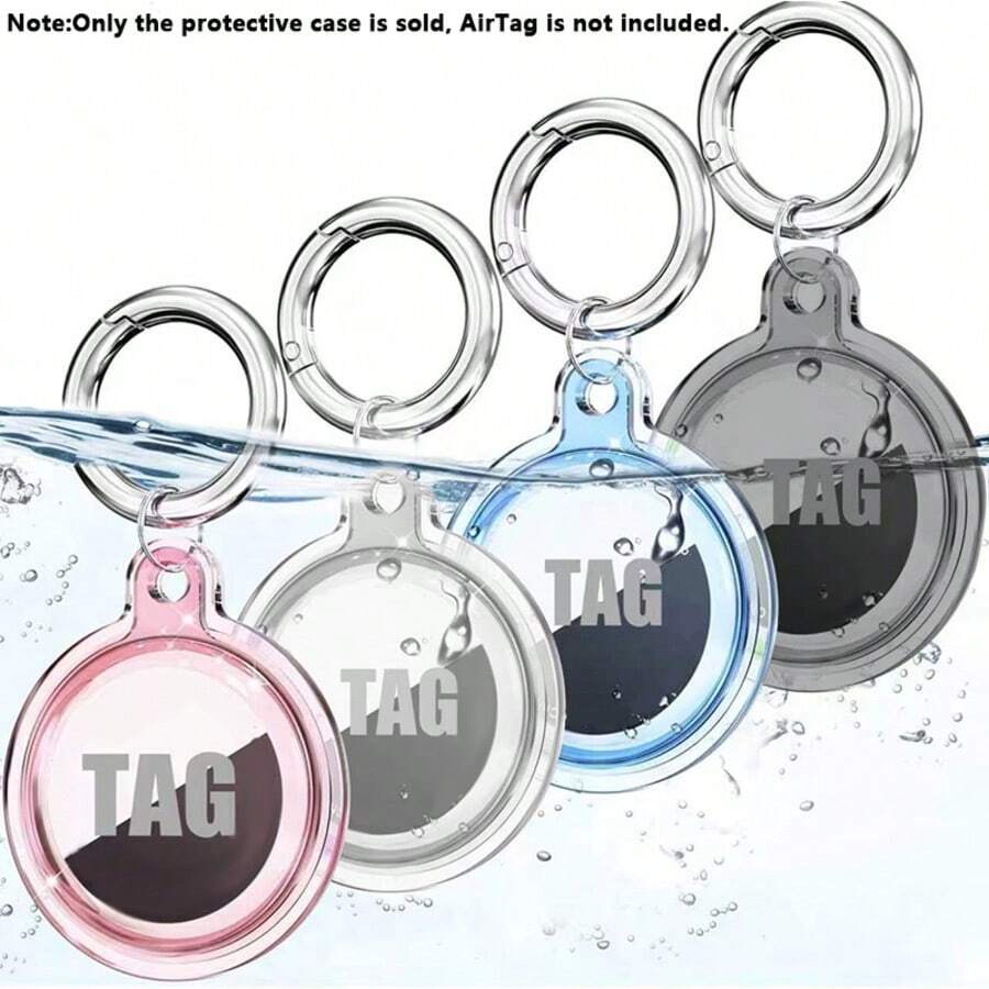 4 Packs Compatible With AirTag Holder Case With Keychain, Protective Cases Cover Tags Tracker Item Tag Finders Accessories For Pets, Bags, Luggage - View 1