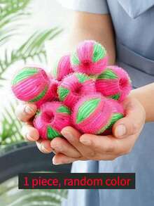 6pcs Random Color Washing Machine Lint Remover, Nylon Material, Can Clean Clothes, Capture Pet Hair, Washing Machine Dedicated Magic Lint Brush (1/3/6pcs Random Color) - A - View 8
