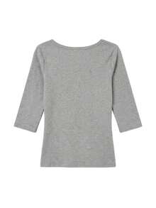 Casual Versatile Solid Color Slim Fit V-Neck T-Shirt - Grey - View 3