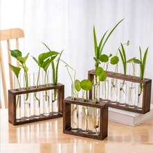 5pcs Transparent Acrylic Hydroponic Test Tube Vase Set With Self-Watering Planter, Modern Minimalist Indoor Garden Decor, Air Purifying, Home Office Desk Ornament, Low Maintenance, Spring Wedding Favor, Housewarming Gift, Plant Propagation Station - A - View 5