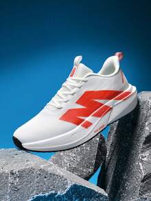 Women's Running Shoes - Breathable With Shock-Absorbing Design, Carbon Plate Suitable For Outdoor Sports, Training, Gym And More, All Season Wear - White and Red - View 11