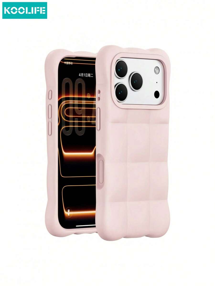 Casing HP KOOLIFE Silikon TPU 3D Motif Awan Warna Polos Tahan Benturan, Kompatibel dengan iPhone 18 Pro/18 Pro Max/17 Pro Max/16 Pro Max/15 Pro Max/14 Pro Max/13 Pro Max/17 Pro/16 Pro/15 Pro/14 Pro/13 Pro/17/16/15/14/13, Unisex, Cocok untuk Penggunaan Harian, Pilihan Hadiah Liburan yang Sempurna - Berwarna merah muda - View 1