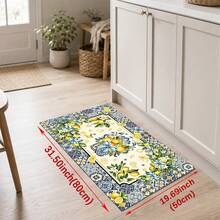 1/2pcs Lemon Pattern, Vintage Diatomaceous Earth Mat, Super Absorbent, Non-Slip, Perfect For Bathroom, Kitchen And Dining Room, Quick Drying, Machine Washable, Perfect Gift For Home Decor And Bathroom Mat - Multicolor - View 10