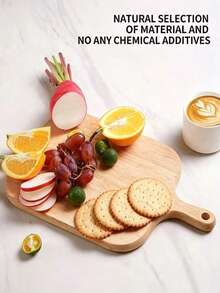 1pc Cutting Board, Chopping Board, Kitchen Cutting Board, Restaurant Cutting Board, Food Cutting Board, Meat Cutting Board, Fruit Cutting Board, Home Cutting Board, Can Be Used As Pizza Board, Cheese Board, Board, Bread And Cookie Board - Beige - View 8
