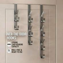 Non-Punching Wall-Mounted Coat And Hat Rack With Strong Load-Bearing Capacity, Featuring Hooks Behind Dormitory Doors, A Key Bag, Hat Storage Rack, Backpack Hooks, Suitable For Bathrooms, Bedrooms, Wardrobes, And Multifunctional Hooks - Multicolor - View 1